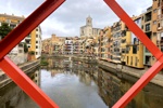 Blick von der Pont de les Peixateries Velles entlang des Riu Onyar.
