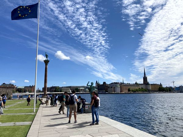 Blick vom Stadshus über das Wasser nach Riddarholmen und die Gamla Stan. Blick vom Stadshus über das Wasser nach Riddarholmen und die Gamla Stan.