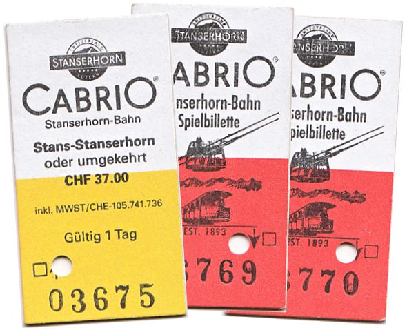 Tickets zur CarbiO Seil- und Zahnradbahn zwischen Stanz und dem Horn. Tickets zur CarbiO Seil- und Zahnradbahn zwischen Stanz und dem Horn.