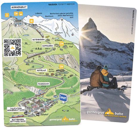Tickets und Karte der Gornergratbahn. Tickets und Karte der Gornergratbahn.