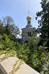 Die Russische Kirche mit goldener Kuppel in Vevey.