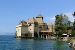 Blick vom Schloss Chillon über den Genfersee Richtung Osten.