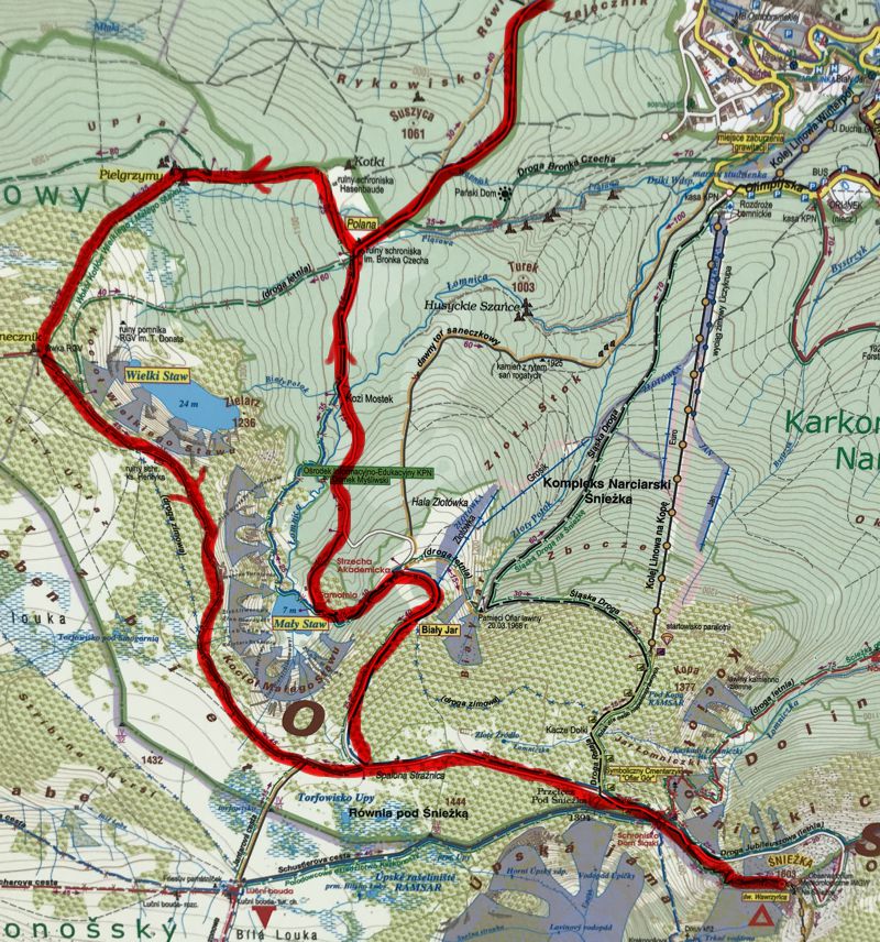 Meine Route durch den Nationalpark (18,5 km). Meine Route durch den Nationalpark (18,5 km).